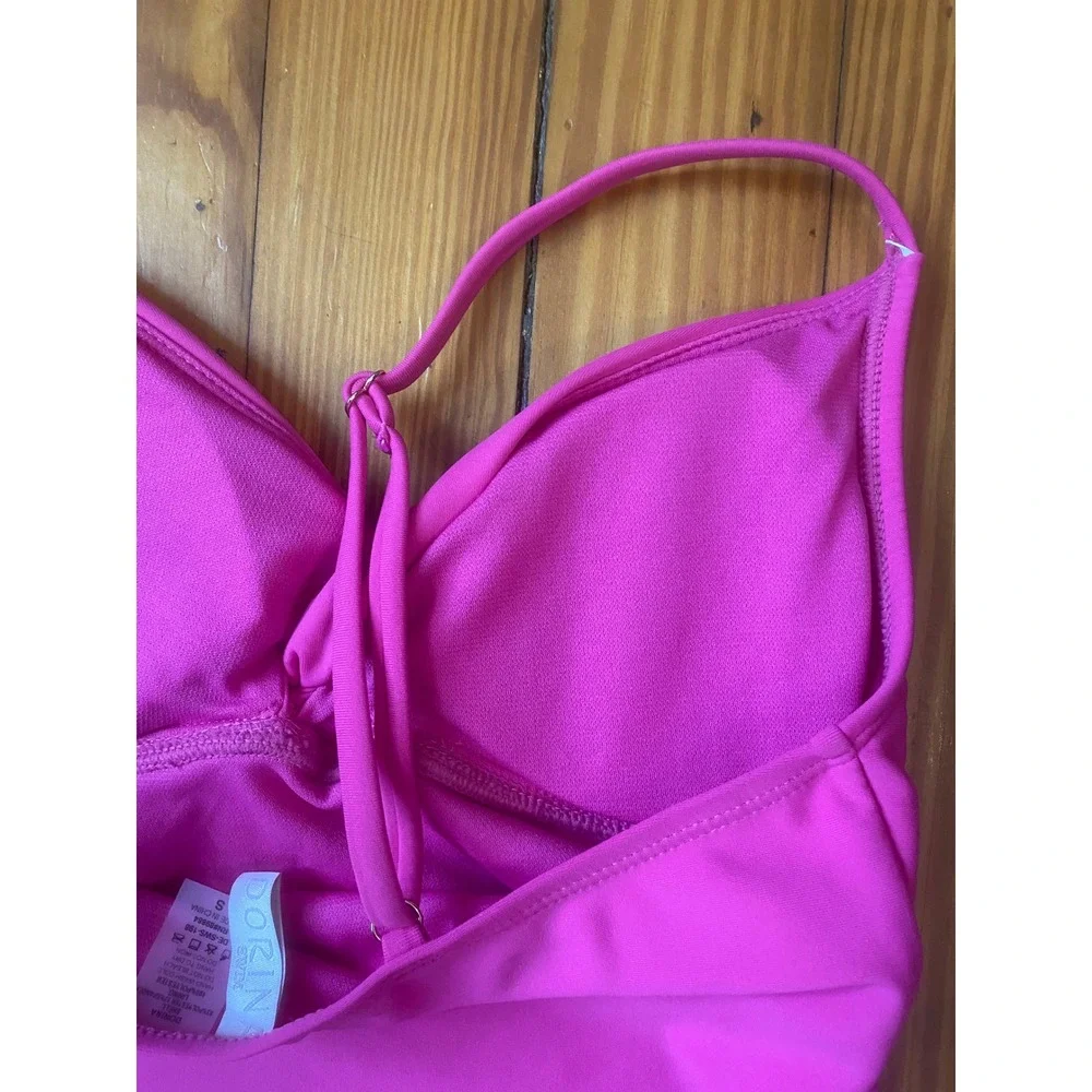 NWT Dorian Swim Womens Hot Pink Twist‎ Front Tankini Top Small